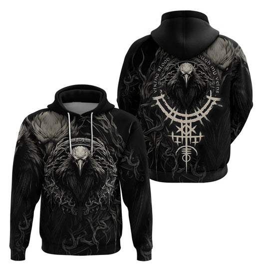 Viking Raven Viking Blood Runs Through My Veins Viking Hoodie