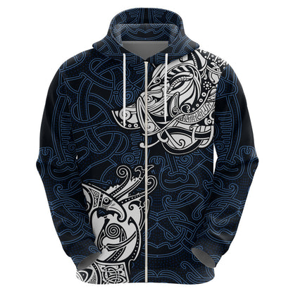 Legendary Viking Boar and Intricate Norse Patterns Viking Hoodie