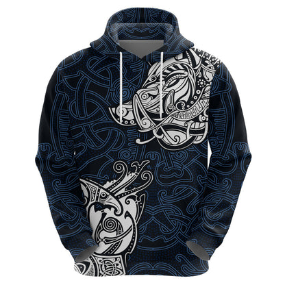 Legendary Viking Boar and Intricate Norse Patterns Viking Hoodie