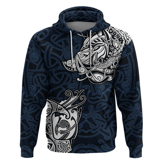 Legendary Viking Boar and Intricate Norse Patterns Viking Hoodie
