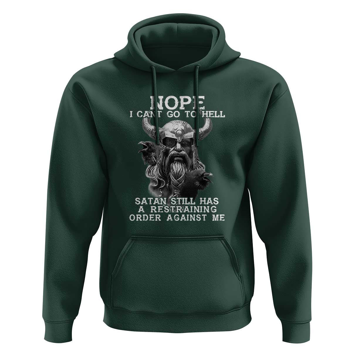 Odin Norse Mythology with Huginn & Muninn Viking God Design Viking Hoodie Cotton