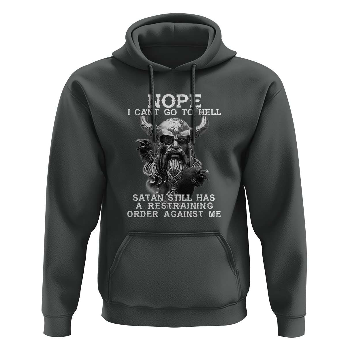 Odin Norse Mythology with Huginn & Muninn Viking God Design Viking Hoodie Cotton