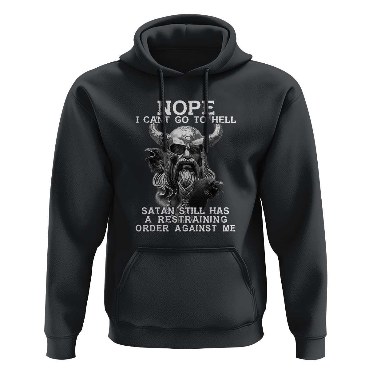 Odin Norse Mythology with Huginn & Muninn Viking God Design Viking Hoodie Cotton