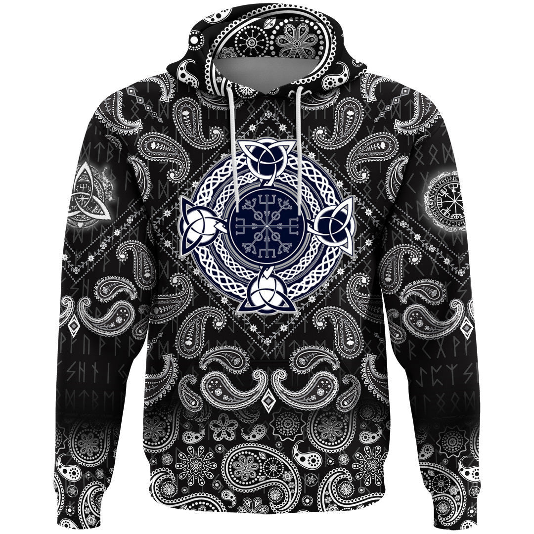 Helm Of Awe Celtic Trinity Knot With Bandana Paisley Style Viking Hoodie