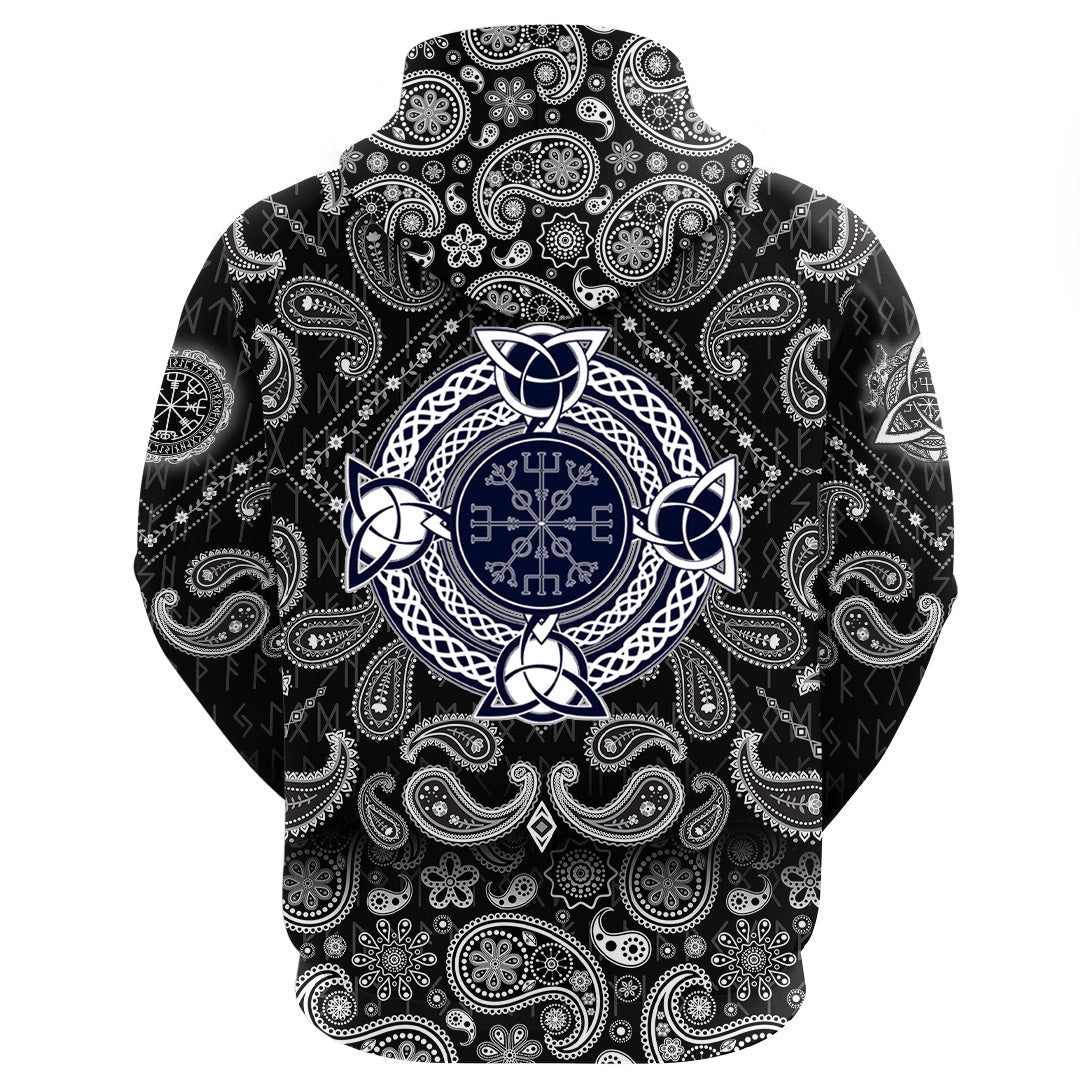 Helm Of Awe Celtic Trinity Knot With Bandana Paisley Style Viking Hoodie