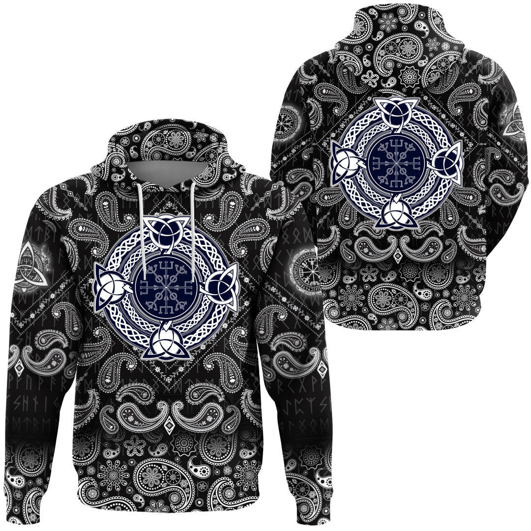 Helm Of Awe Celtic Trinity Knot With Bandana Paisley Style Viking Hoodie