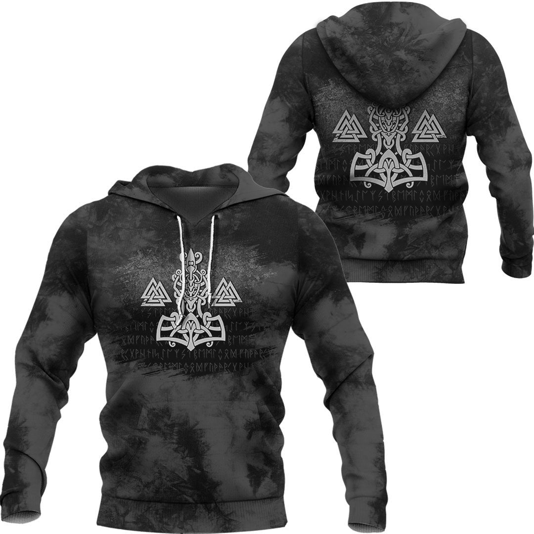 Mjolnir And Valknut Viking Hoodie