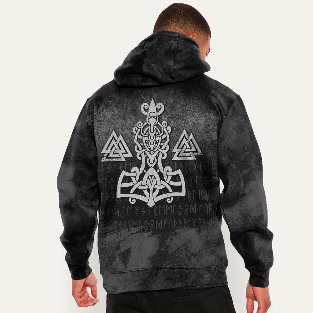Mjolnir And Valknut Viking Hoodie