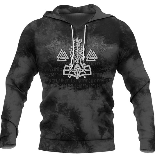 Mjolnir And Valknut Viking Hoodie