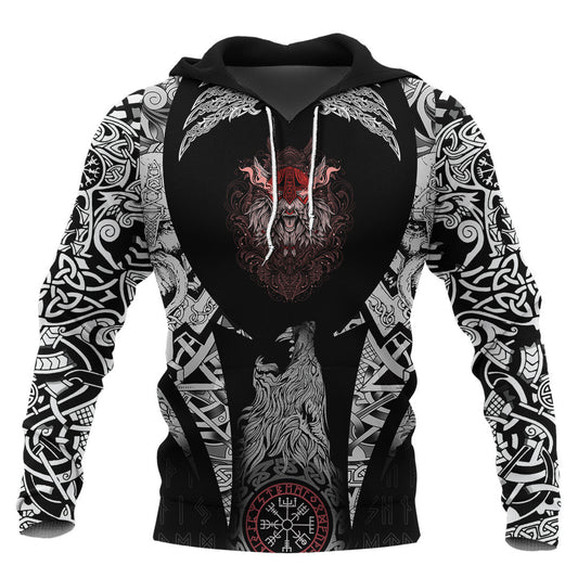 Head With Vintage Viking Hoodie