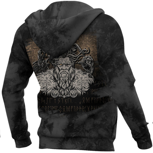 Norse Viking Mythology Allfather Odin Huginn Muninn Viking Hoodie