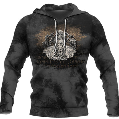 Norse Viking Mythology Allfather Odin Huginn Muninn Viking Hoodie