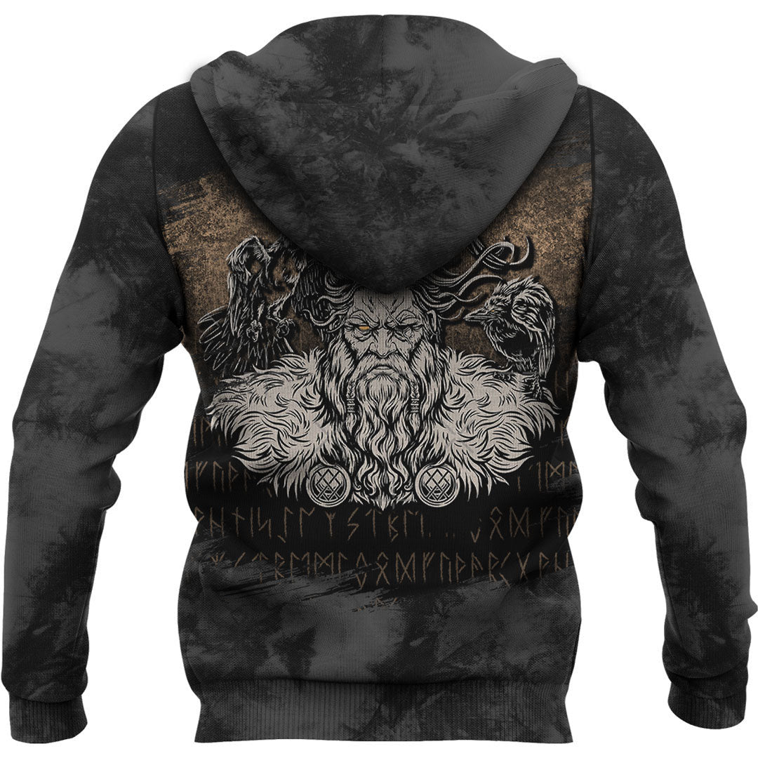 Norse Viking Mythology Allfather Odin Huginn Muninn Viking Hoodie