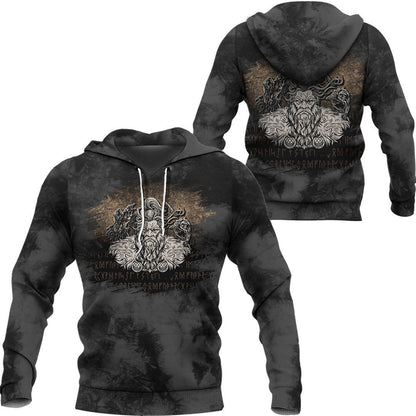 Norse Viking Mythology Allfather Odin Huginn Muninn Viking Hoodie