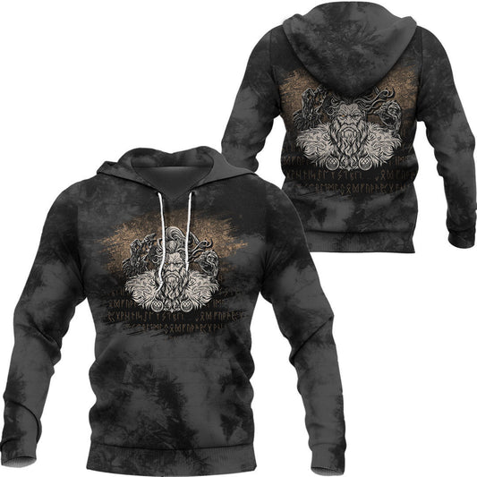 Norse Viking Mythology Allfather Odin Huginn Muninn Viking Hoodie