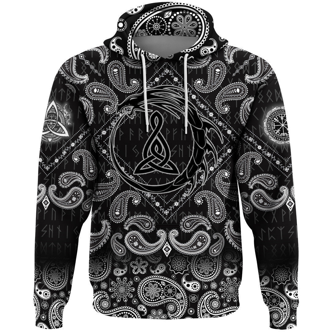 Dragon Ancient Sacral Sign Of Celts With Bandana Paisley Style Viking Hoodie