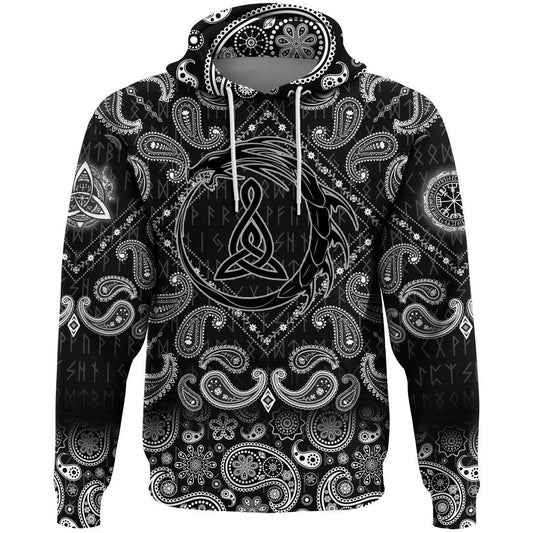 Dragon Ancient Sacral Sign Of Celts With Bandana Paisley Style Viking Hoodie