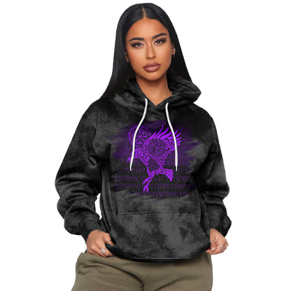 Raven Vegvisir Tattoo Purple Viking Hoodie