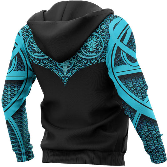 Best Viking Tattoo Blue Viking Hoodie #1 Zipper