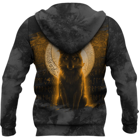 Fenrir Viking Wolf Gold Viking Hoodie