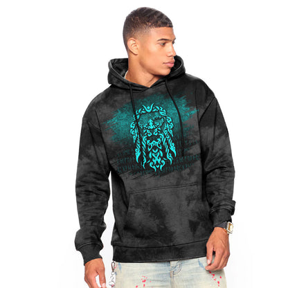 God Odin Allfather In Asgard Raven God Cyan Viking Hoodie
