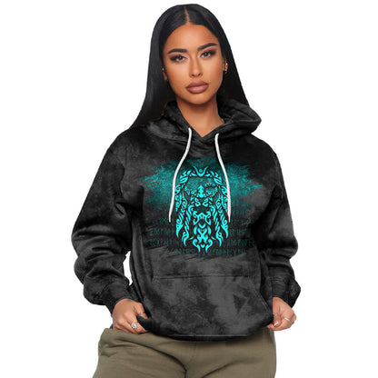 God Odin Allfather In Asgard Raven God Cyan Viking Hoodie