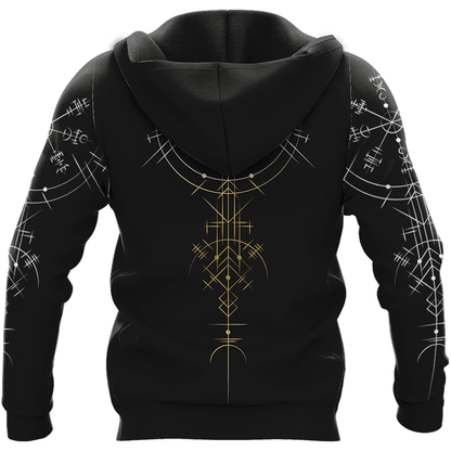 Skull Vegvisir #1 Viking Hoodie