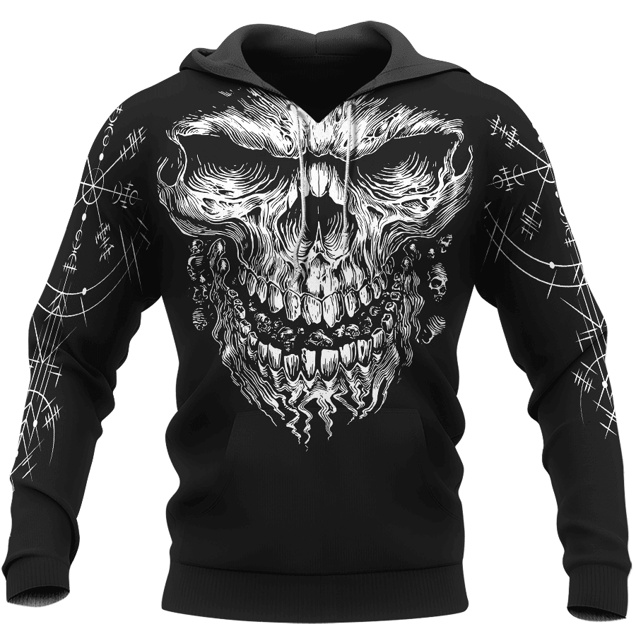 Skull Vegvisir #1 Viking Hoodie