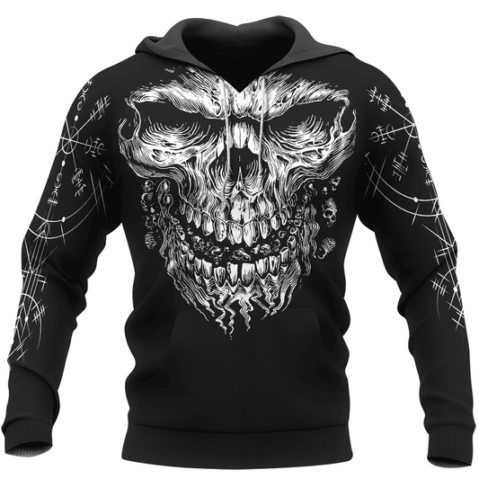 Skull Vegvisir #1 Viking Hoodie