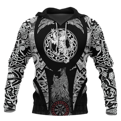 Wild Boar Skull With Spears And Banner Viking Hoodie