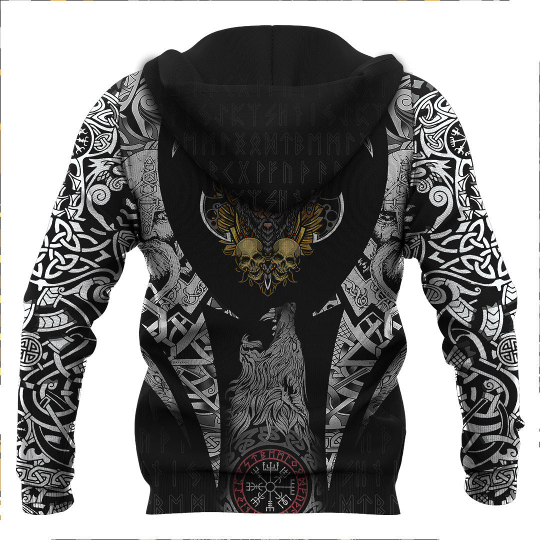 Warrior And Skull Viking Hoodie