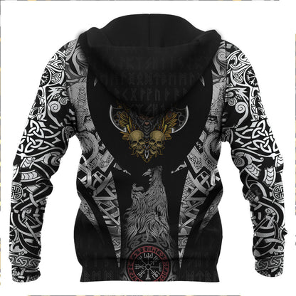 Warrior And Skull Viking Hoodie