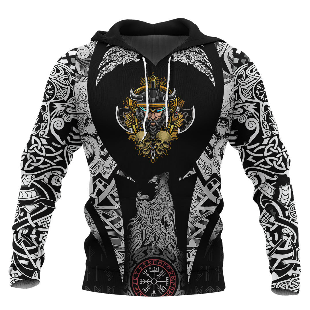 Warrior And Skull Viking Hoodie
