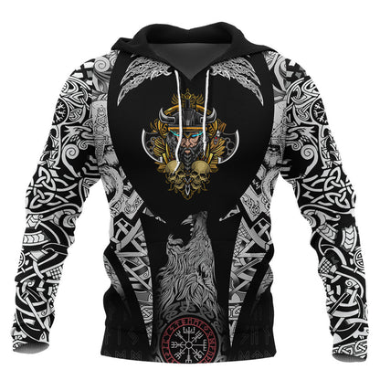 Warrior And Skull Viking Hoodie