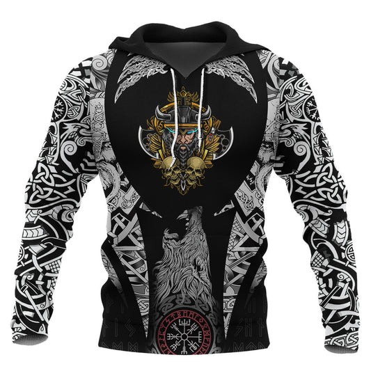 Warrior And Skull Viking Hoodie