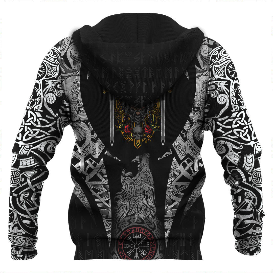 Warrior Skull Axes Viking Hoodie