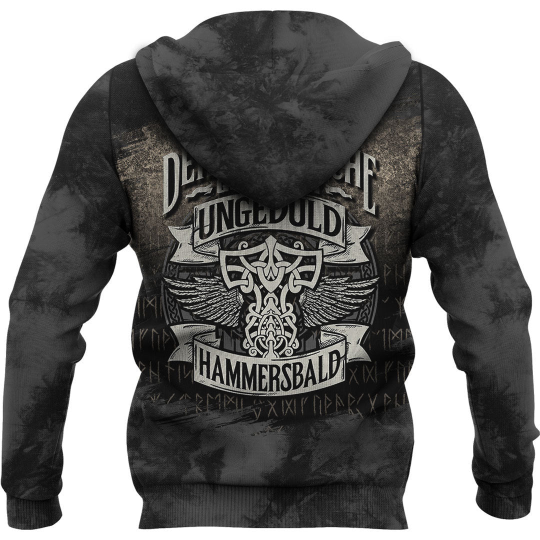 Der nordische Gott der Ungeduld  Hammersbald Viking Hoodie