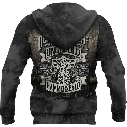 Der nordische Gott der Ungeduld  Hammersbald Viking Hoodie