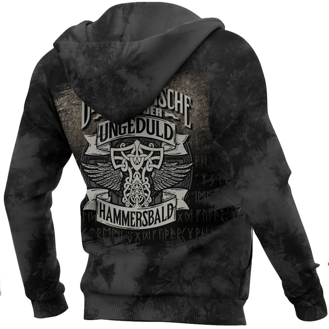Der nordische Gott der Ungeduld  Hammersbald Viking Hoodie