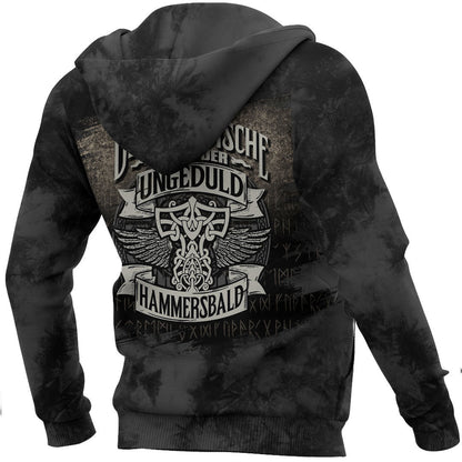 Der nordische Gott der Ungeduld  Hammersbald Viking Hoodie
