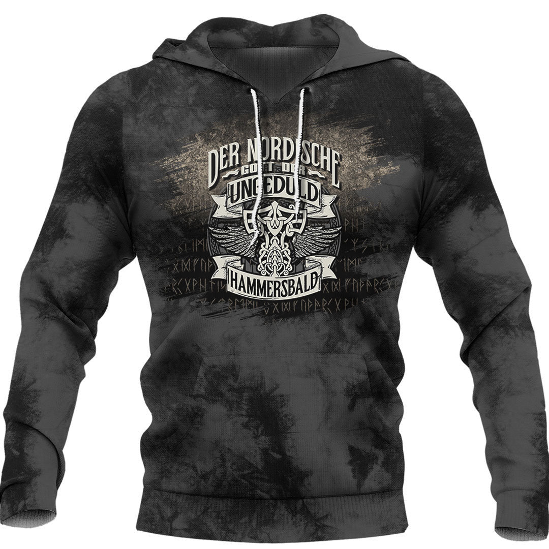 Der nordische Gott der Ungeduld  Hammersbald Viking Hoodie