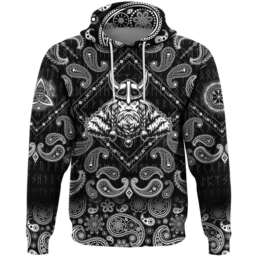 Odin Vintage Concept With Bandana Paisley Style Viking Hoodie