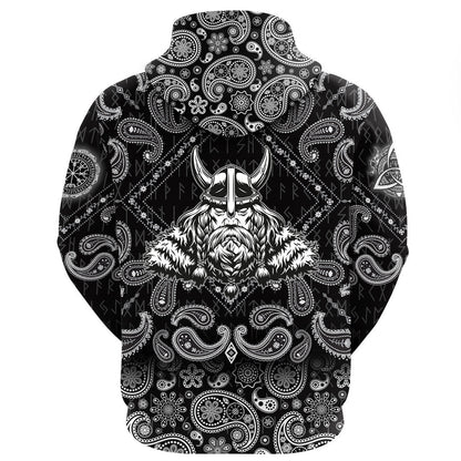 Odin Vintage Concept With Bandana Paisley Style Viking Hoodie