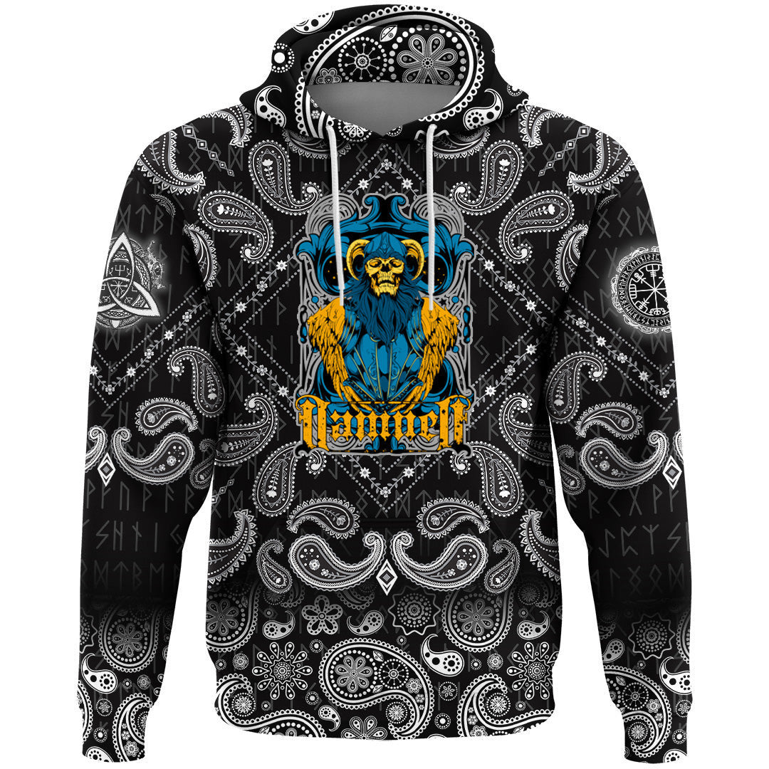Damned With Bandana Paisley Style Viking Hoodie