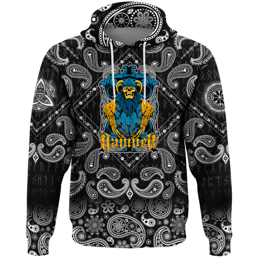 Damned With Bandana Paisley Style Viking Hoodie