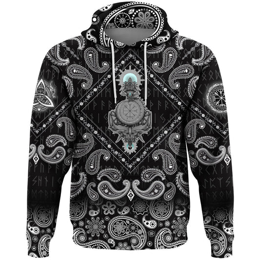 Hati Skoll With Bandana Paisley Style Viking Hoodie