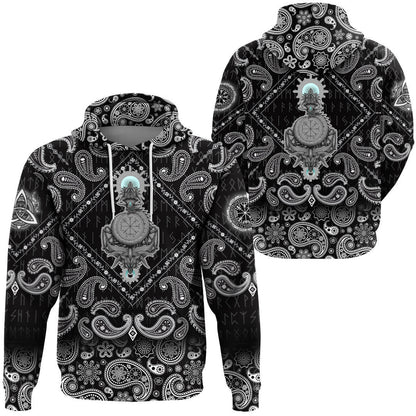Hati Skoll With Bandana Paisley Style Viking Hoodie