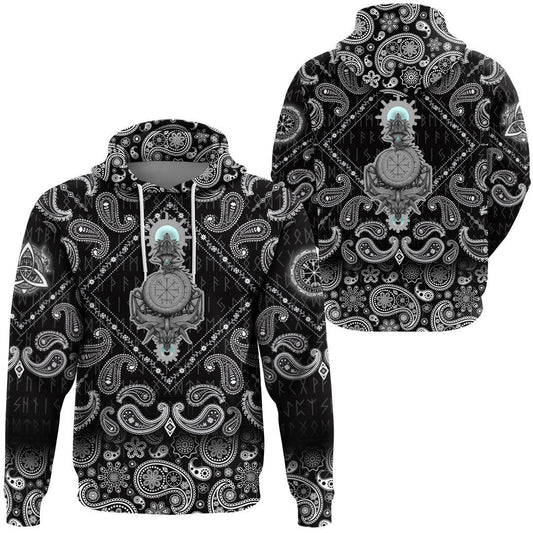 Hati Skoll With Bandana Paisley Style Viking Hoodie