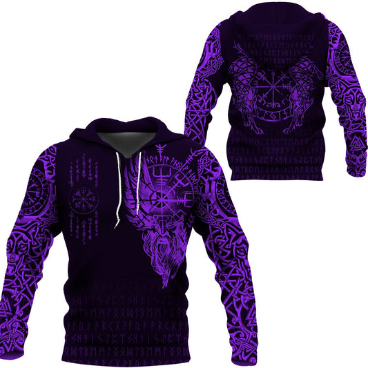Compass Vegvisir Tattoo Viking Hoodie Purple Style