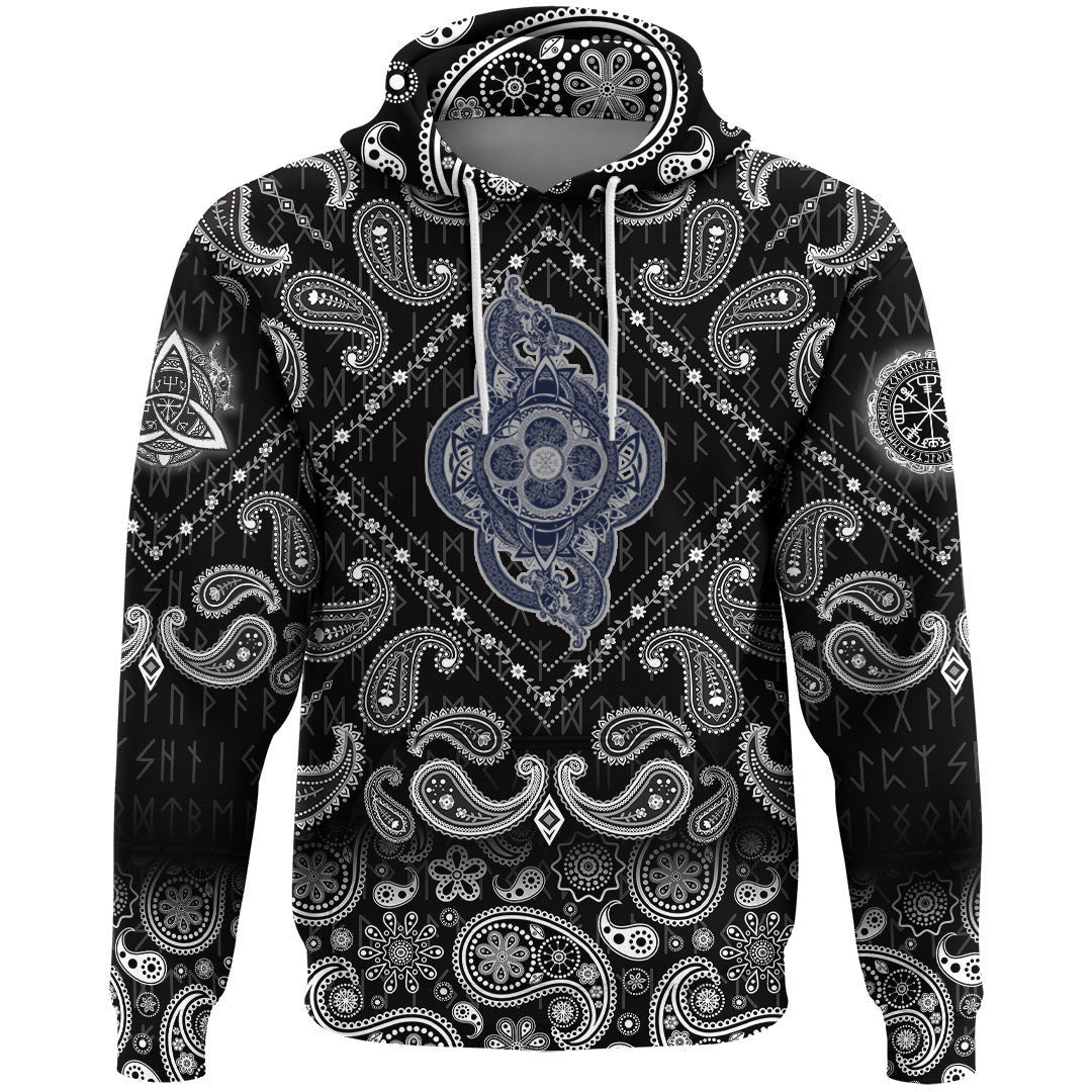 Celtic Dragon Tattoo And Symbol Of Force Dream Magic With Bandana Paisley Style Viking Hoodie